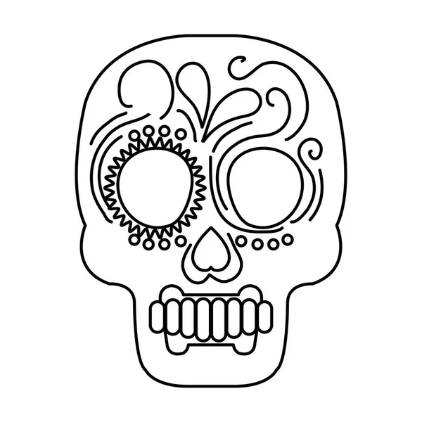 Conception vectorielle isolée du crâne mexicain — Image vectorielle