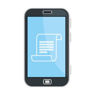 İzole edilmiş dijital akıllı telefon ve belge vektör tasarımı