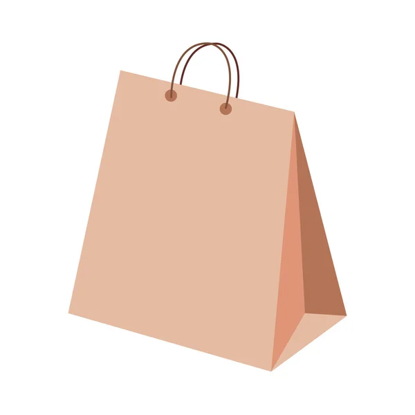 Bag paper shopping isolated icon — Stock Vector