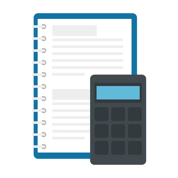 Kalkulator z ikoną izolowanego notebooka — Wektor stockowy