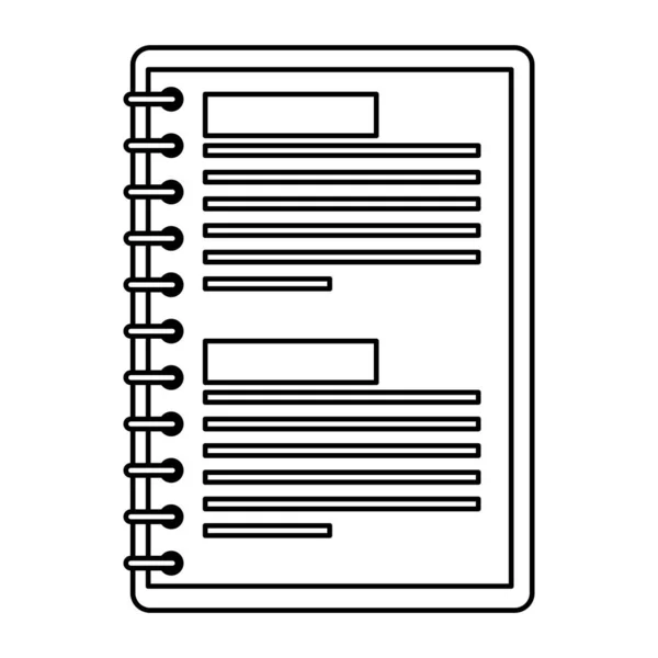 Sešit deník dokument izolované ikony — Stockový vektor