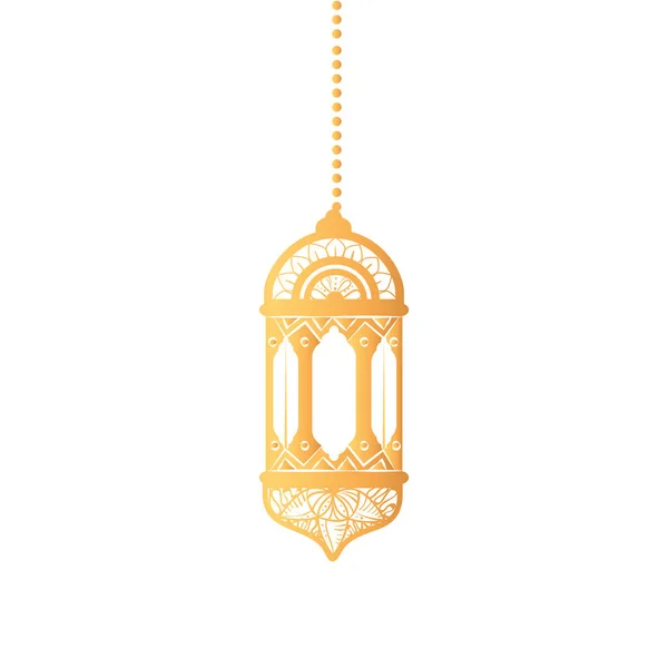 Isolated hanging gold lantern vector design — Stock Vector