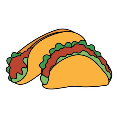 İzole Meksika taco ve burrito vektör tasarımı