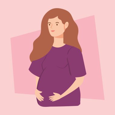 Sevimli kadın hamile Avatar karakteri