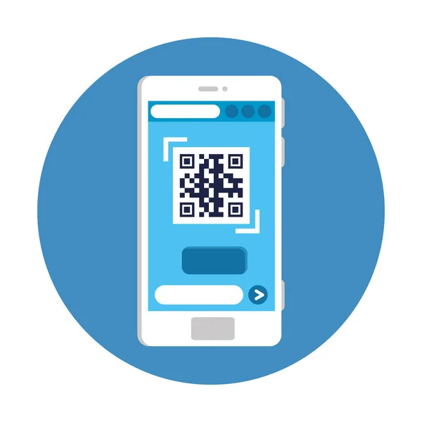 Qr código dentro de diseño de vector de teléfono inteligente — Vector de stock