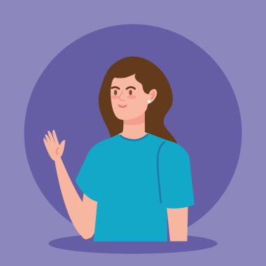 Güzel bir kadın Avatar karakterini sallıyor.