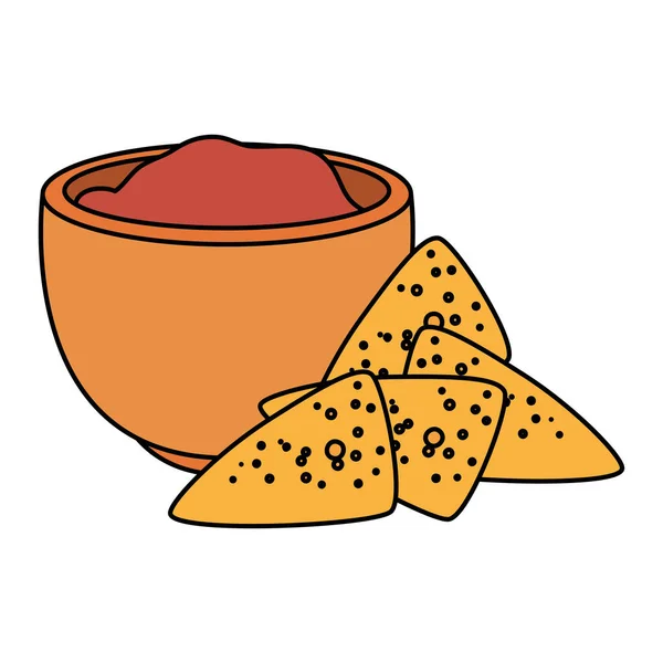 Diseño de nachos mexicanos y vector de tazón — Archivo Imágenes Vectoriales