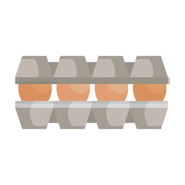 段ボールのアイコンに卵をセット — ストックベクタ