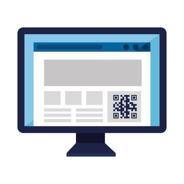 qr kodu bilgisayar vektör tasarımı içinde
