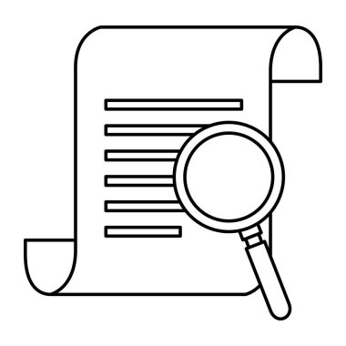 Isolated data document and lupe vector design