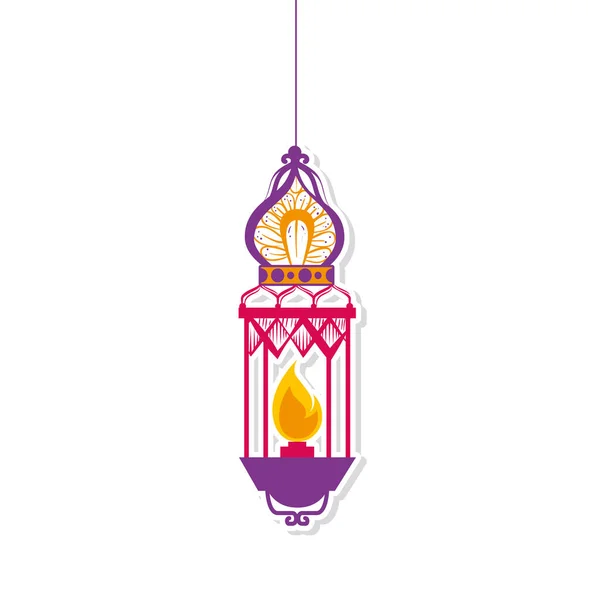 Ізольований висячий фіолетовий ліхтар Векторний дизайн — стоковий вектор