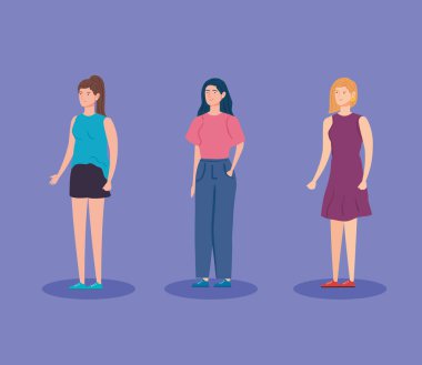 grup kadın avatar karakter simgesi