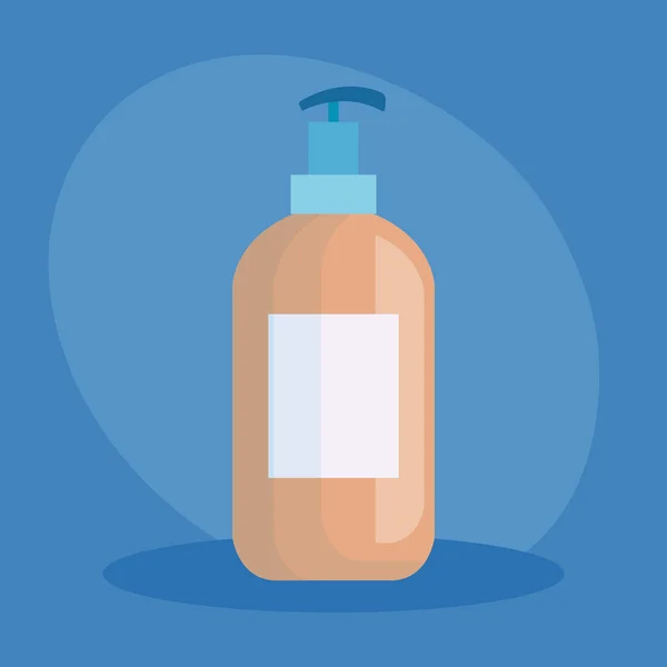 Flacon de savon antibactérien en fond bleu — Image vectorielle