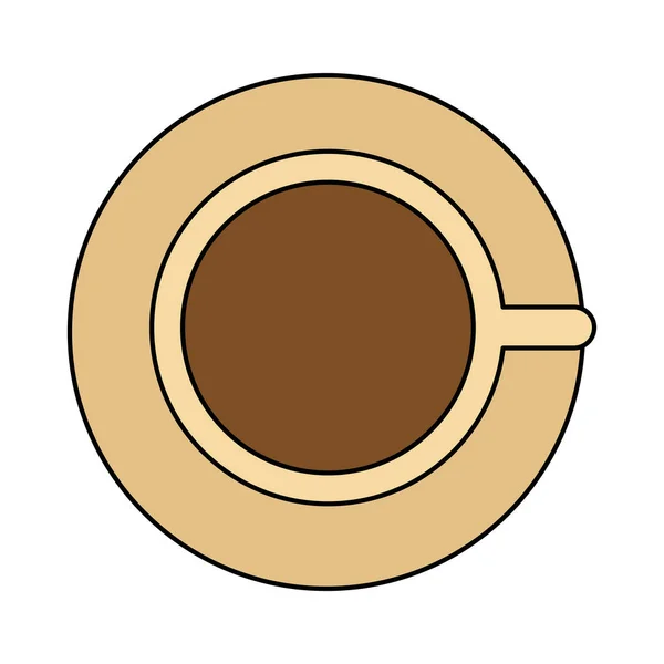 Ver antena de taza de café delicioso icono aislado — Archivo Imágenes Vectoriales