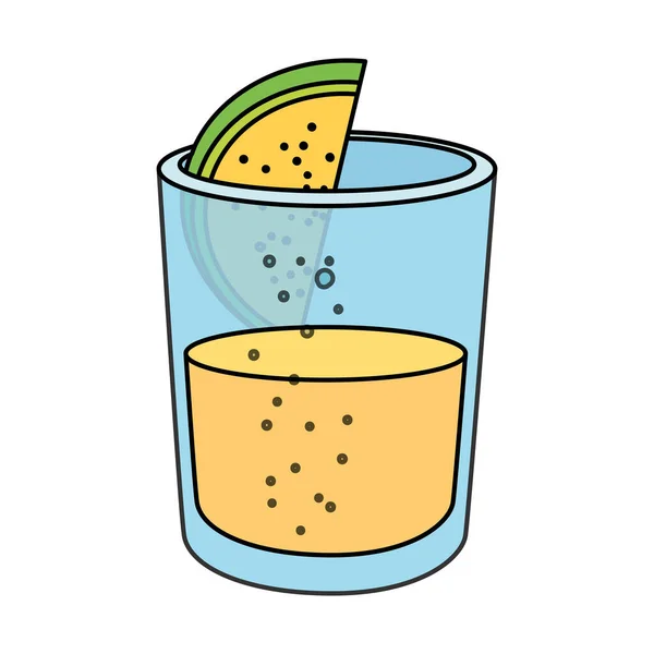 Tequila mexicaine isolée avec motif vecteur citron — Image vectorielle