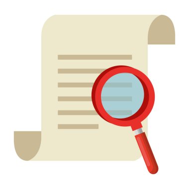 Isolated data document and lupe vector design