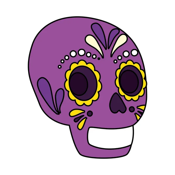 Geïsoleerde Mexicaanse schedel vector ontwerp — Stockvector