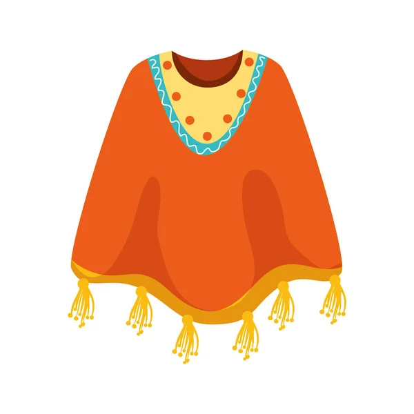 Geïsoleerde Mexicaanse poncho vector ontwerp — Stockvector