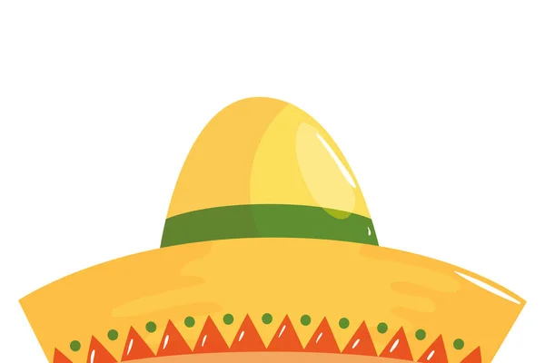 Diseño aislado de vector de sombrero mexicano — Vector de stock