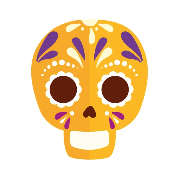 孤立したメキシコの頭蓋骨ベクトルデザイン — ストックベクタ