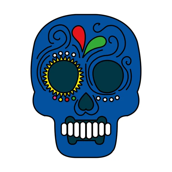 Diseño aislado de vectores de cráneo mexicano — Vector de stock