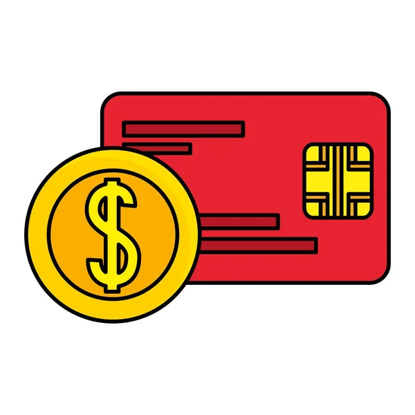독자적 인 신용 카드와 동전 벡터 설계 — 스톡 벡터