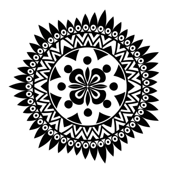 Conception isolée mandala bohème noir vecteur — Image vectorielle