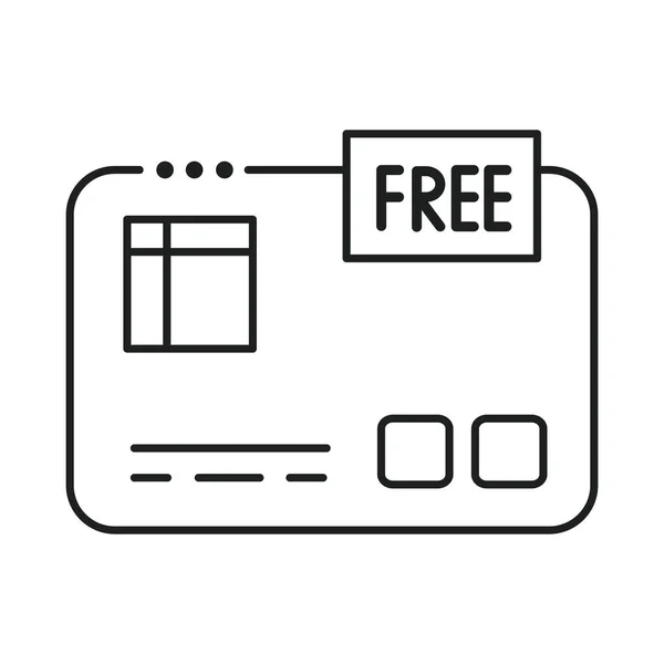 Carte de crédit livraison ligne libre style icône — Image vectorielle
