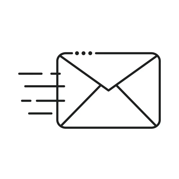 Kuvert kommunikationslinje stil ikon — Stock vektor