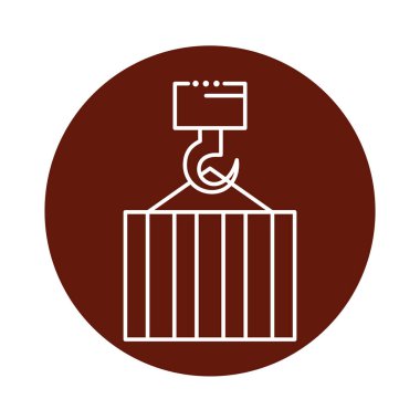 konteyner metali sallanan blok çizgisi biçim simgesi