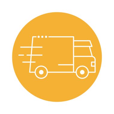 servis van ulaşım engeli çizgi simgesi