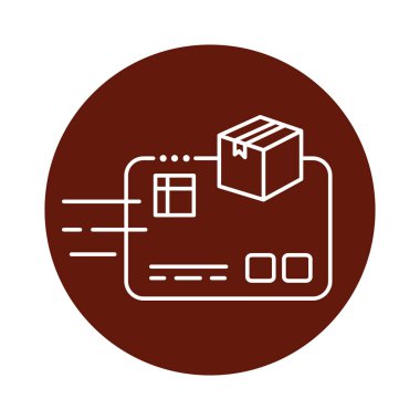 Kredi kartı engelleme biçimi simgesi içeren kutu paketi