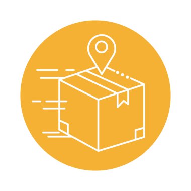 pin konumu blok çizgi simgesine sahip kutu paketi