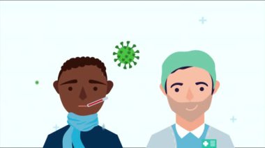 Hasta doktor ve kovid19 parçacık