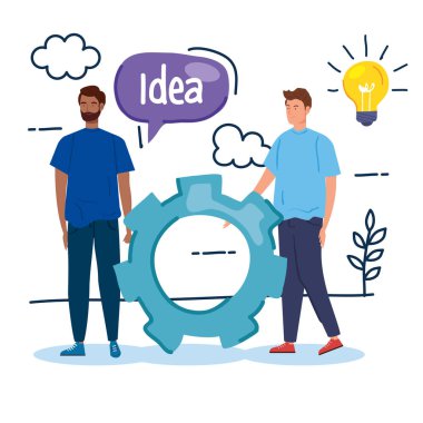 Arazide ekipmanlı yaratıcı adamlar