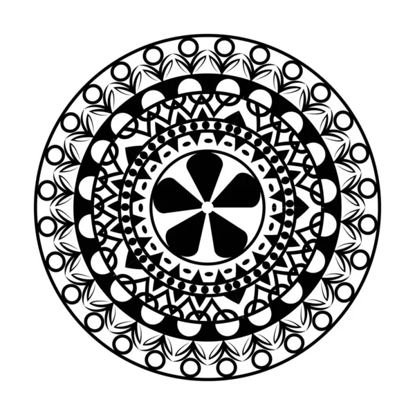 Isoliertes schwarzes Bohemien-Mandala-Vektordesign — Stockvektor