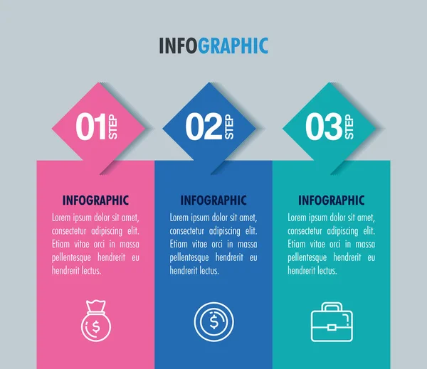 Statisztikai infografika számokkal és üzleti ikonokkal — Stock Vector