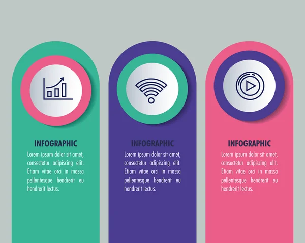 Infografía estadística con iconos de negocio — Vector de stock