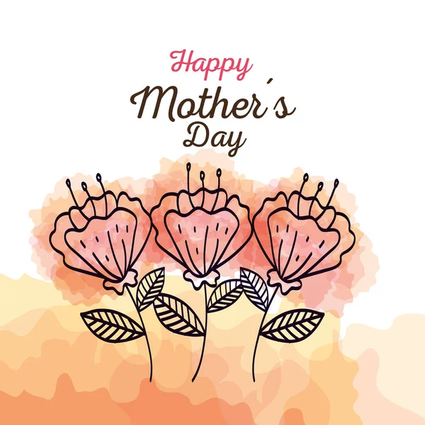 幸せな母の日カード花飾り — ストックベクタ
