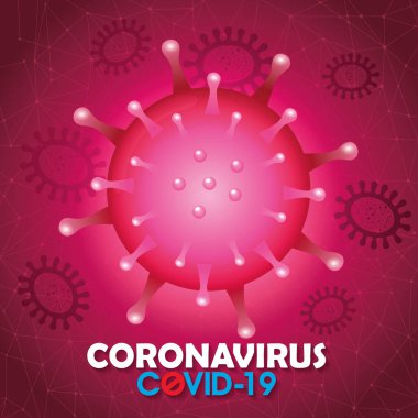 covid 19 parçacık ve kampanya arkaplanı harfi