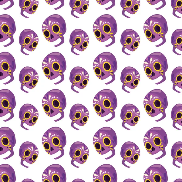 Calaveras mexicanas aisladas fondo vector diseño — Vector de stock