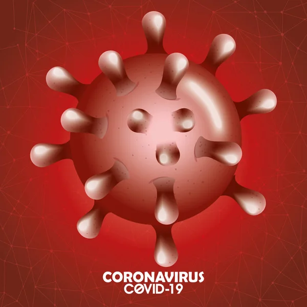 Covid 19 partikel och bokstäver i kampanjens bakgrund — Stock vektor