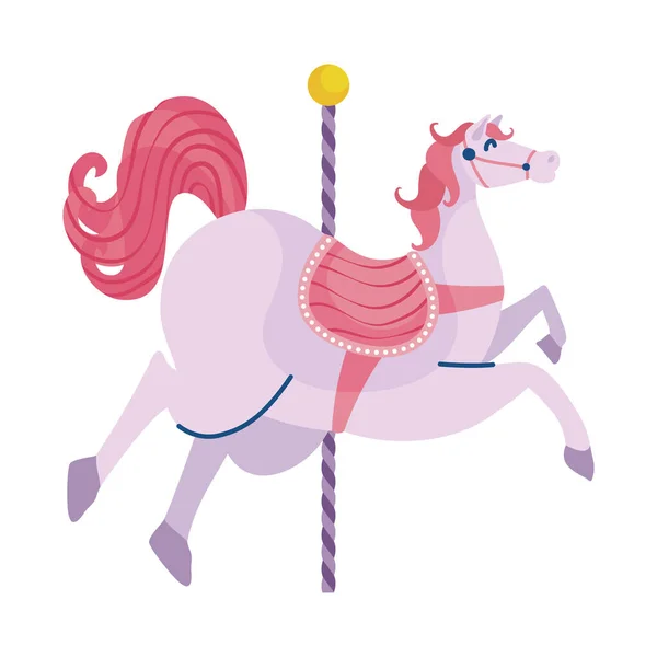 Carrousel kůň ruční kreslení styl — Stockový vektor