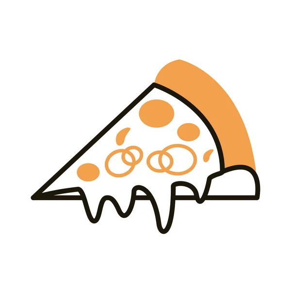 Delicious pizza line style icon — Stock Vector