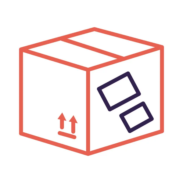 Box karton balení poštovní služby styl linky — Stockový vektor