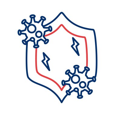 covid 19 parçacık çizgisi biçimli kalkan