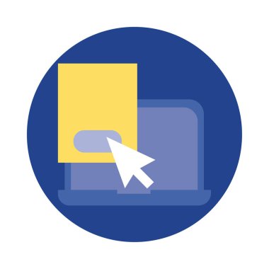 belge bloğu ve düz biçimli dizüstü bilgisayar