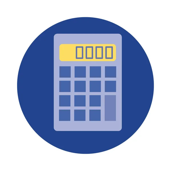 Calcolatrice blocco di matematica e icona in stile piatto — Vettoriale Stock