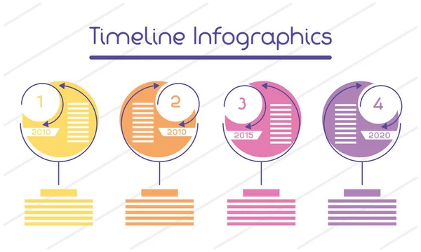Geschäftskreisförmige Zeitleiste Infografiken mit Zahlen — Stockvektor