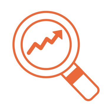 İnfografik satır biçiminde oklu büyüteç